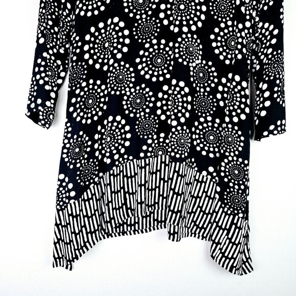 Soft Surroundings Batik Polka Dot Asymmetrical Pockets Tunic Top, Sz L - Picture 5 of 8
